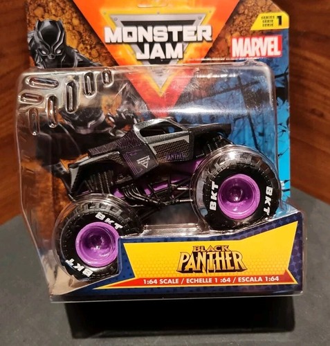 NUOVO 2024 MONSTER JAM MARVEL PANTHER NERO 1:64 MONSTER TRUCK DI SPINMASTER - Foto 7 di 9