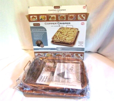 Copper Crisper 2 Piece Set By Copper Chef Air Fry in your oven 12''x9'' As Seen TV