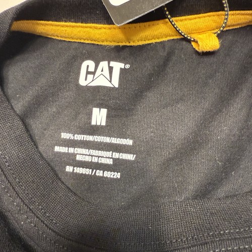 Pair Of 2 CAT Caterpillar Men’s Long Sleeve Workwear Pocket Tee Black M NWT - Picture 4 of 8