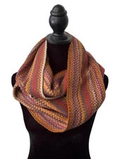 J. Jill Ribbed Knit Infinity Scarf Multi One Size Preppy Minimalist Cozy READ