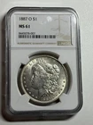 1887-O $1 Morgan Silver Dollar NGC MS61 Tougher Date New Orleans Mint