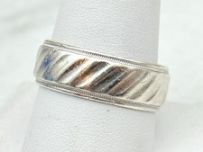 Vintage Classic Sterling Silver Comfort Fit Wedding Band 7.8mm Sz 10