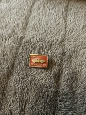 Vintage Sowjetzeit Pin Anstecker mit Darstellung eines Moskwitsch Autos
