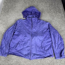 Vintage Eddie Bauer EBTEK Jacket Mens Large Purple Hooded Windbreaker 90s