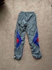 Vintage Givenchy Active Sport 90s Nylon Track Pants Colorblock Grey Blue Red