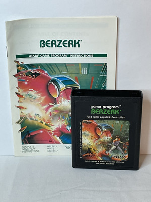 Berserk Berzerk (Atari 2600, 1982) Authentic Cartridge & Manual Cleaned Tested