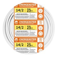 Solid Indoor 14/2 W/G NMB Cable 25ft Coil  Electrical Wire 14 Gauge Wire 2 Con...