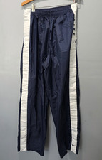 Vtg Nike Blue White Strip Tearaway Snap Size L Track Pants Windbreaker