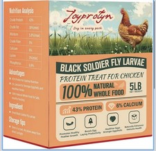 Non-GMO Dried Black Soldier Fly Larvae 5LB - High Protein for Chickens Pets