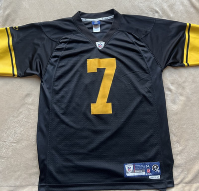 Ben Roethlisberger #7 Pittsburgh Steelers Black Reebok Sewn NFL Jersey Men  M