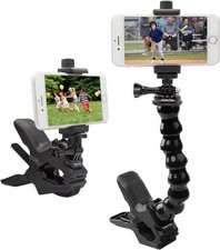 Suptig Phone Holder Desk Gooseneck Mount, Cell Phone Clamp Clip for Pole, Mobil