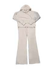Abercrombie Kids Girl Ivory Ribbed Hoodie Sweatshirt Pants Outfit Set 15-16