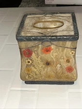 Fresh Fields Acrylic Dried Flowers, Tissue Box Cover