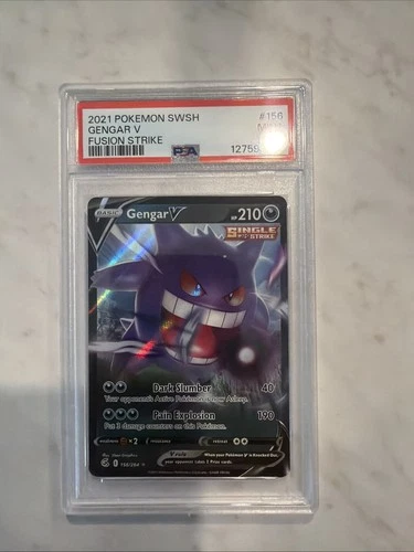 Pokémon TCG Gengar v Fusion Strike Holo Ultra Rare Card 156/264 PSA 9
