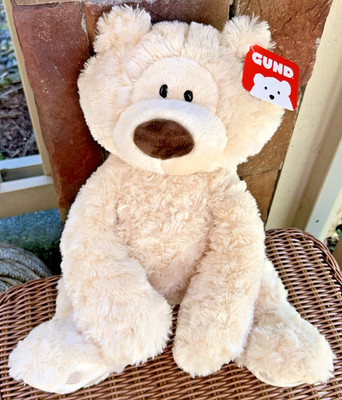 Gund PHILBIN Teddy Bear Creamy Plush BIG Brown Nose Floppy Arms Legs 6047532 New
