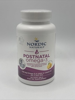1 Of Brand New Nordic Naturals Postnatal Omega-3 60 Soft Gels Fish Oil Supply