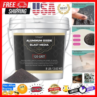 #ad Grit Aluminum Oxide Blast Media 8 LBS 3.6kg Long Lasting Sand Blasting Med... $54.39