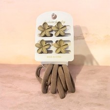 Fashion Jewelry Hair Clip Hair Tie Set Girls White One Size Plastic Flower