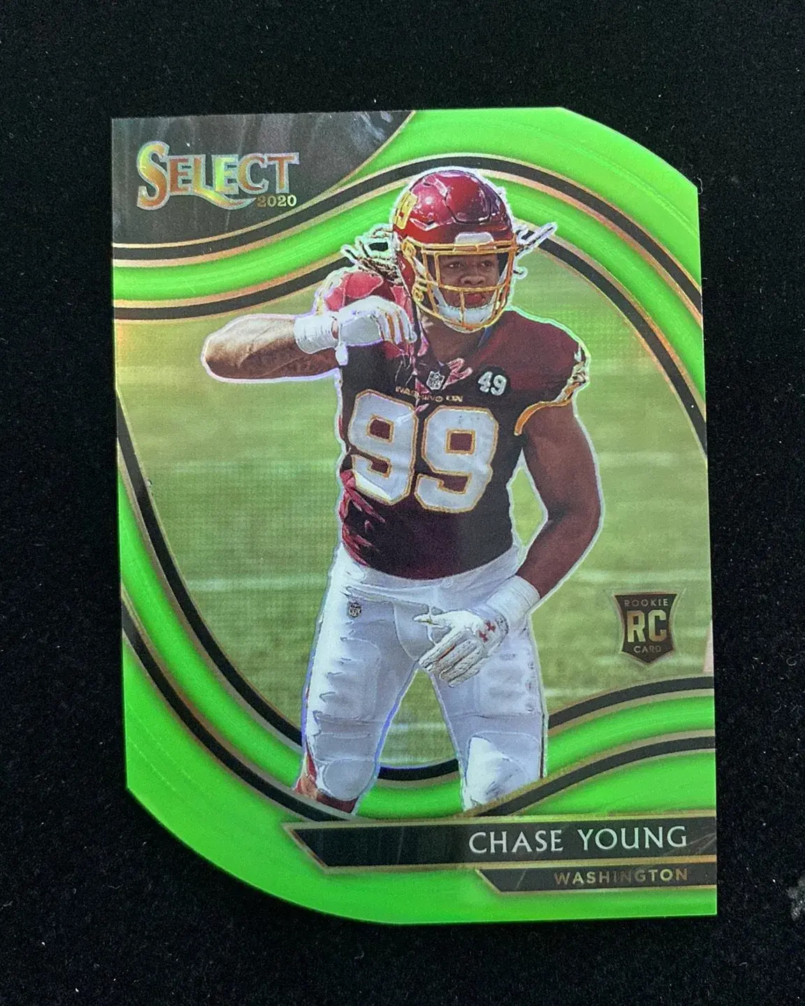 2020 Panini Select Field Level Die-Cut Neon Green #364 Chase Young RC SSP jp