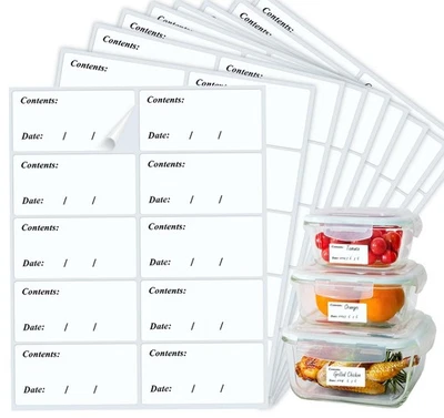 CENTRALDEPOT247 Freezer Labels Easy Peel Off Stickers - 200 Pack (6 x 3 cm)
