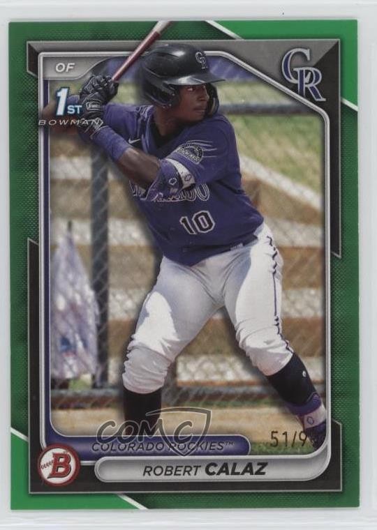 2024 Bowman Prospects Green Border 51/99 Robert Calaz #BP-131 7c7