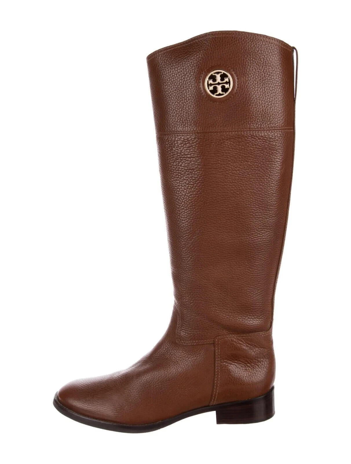 Tory Burch 8.5 Boots Brown Leather Full Zip Tall Knee High Junction Riding
