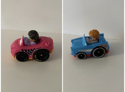 Lot of 2 Fisher Price Little People Wheelies Cars Girl and Boy 2016