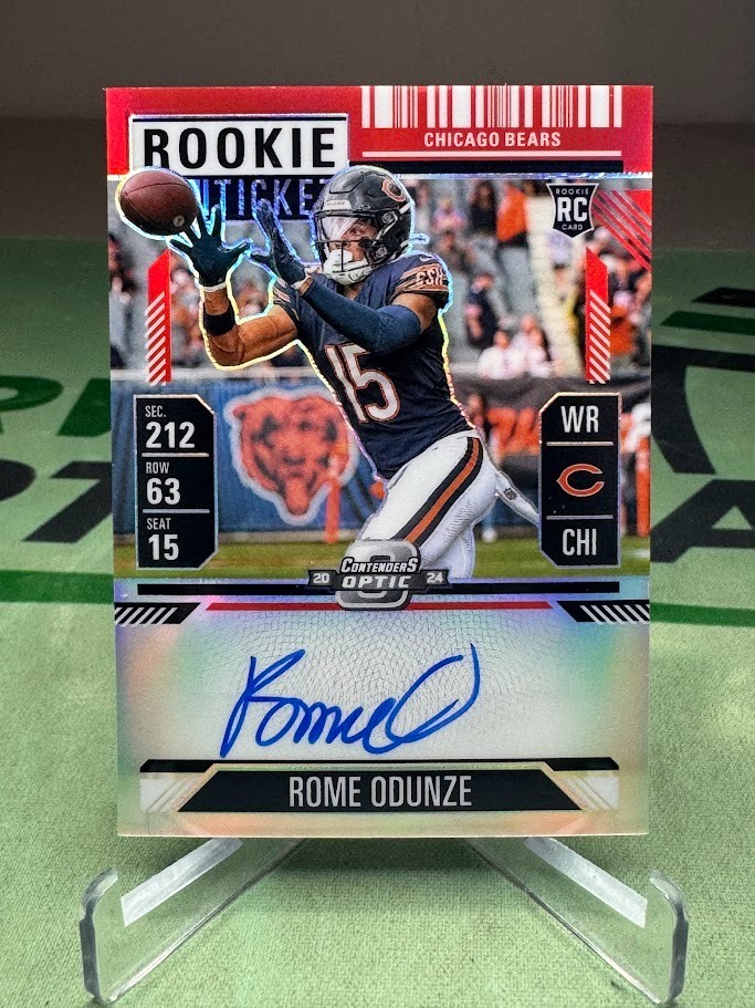 2024 Contenders Optic Rome Odunze Red Rookie Ticket AUTO /175 - Chicago Bears