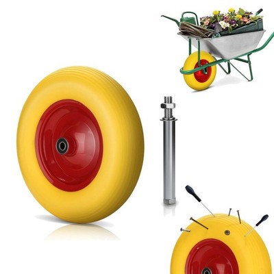 PU Schubkarrenrad Vollgummi 4.80 8 Pannensicher 390mm Tragkraft 200kg