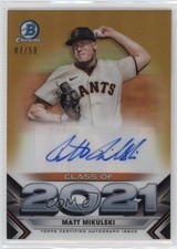 2021 Bowman Draft Class of Gold Refractor 7/50 Matt Mikulski #C21-MMI Auto 0xh3