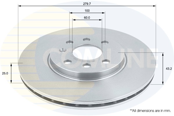 2 PCS COMLINE ADC1131V Brake Disc