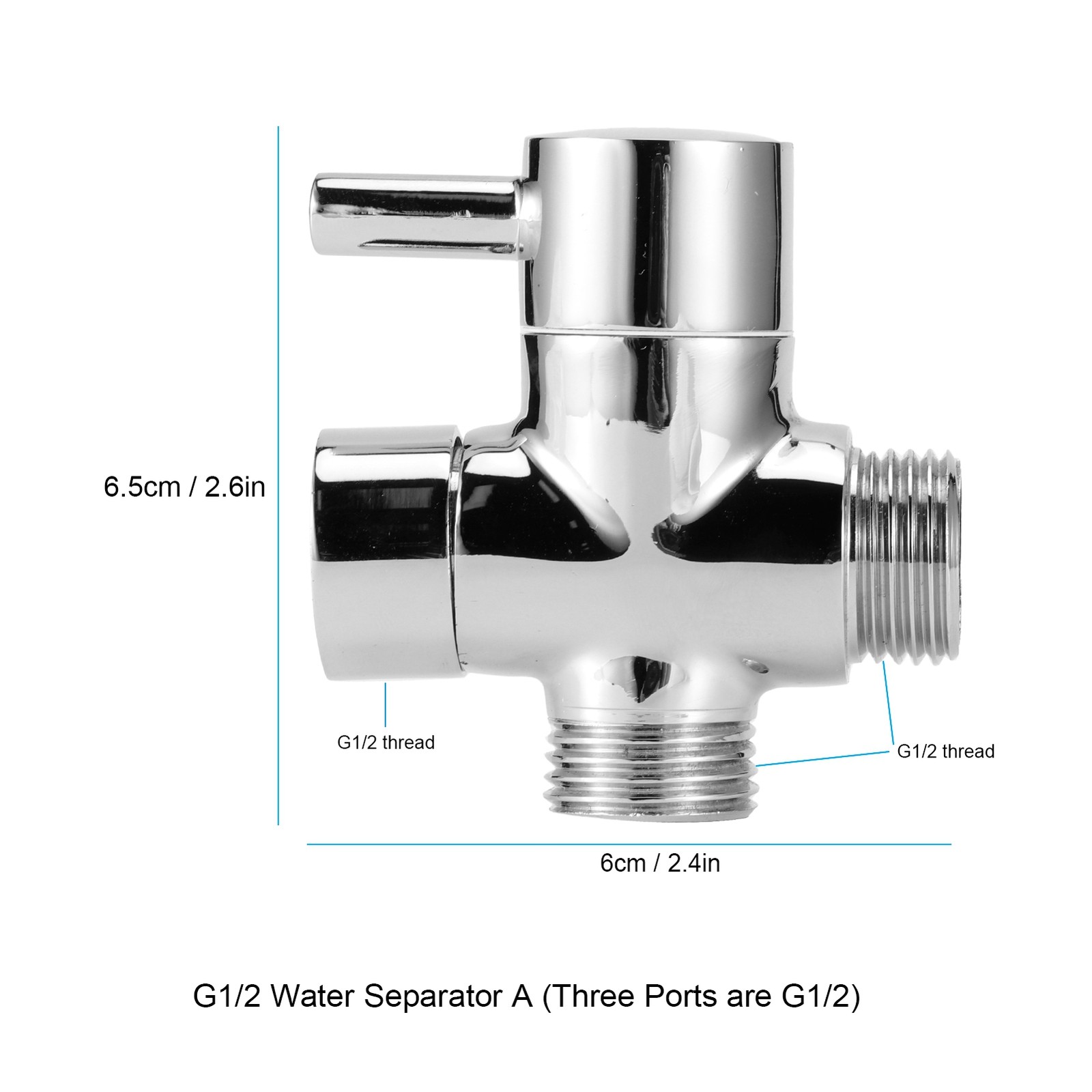 3Way Faucet Diverter Valve Bathroom Shower Parts For Handheld Showerhead Fixed