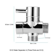 3Way Faucet Diverter Valve Bathroom Shower Parts For Handheld Showerhead Fixed