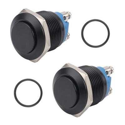 3/4'' 19mm Momentary Push Button Switch,2PCS Water-Resistant Horn Button Switch