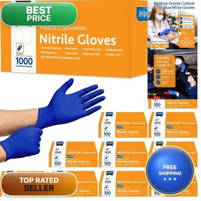 Inspire Cobalt Blue Nitrile Disposable Gloves 4.5 Nitrile - Case Of 1000, XXL)