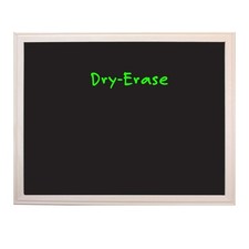 24" x 36" Wood Framed Black Dry Erase Board, Hangable Dry Erase Board, Dry Er...