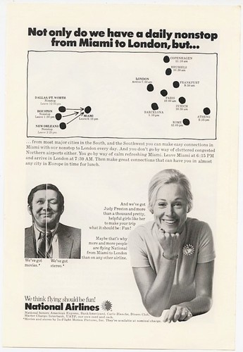National Airlines Daily Nonstop From Miami to London Flying Fun 1971 Vintage Ad 