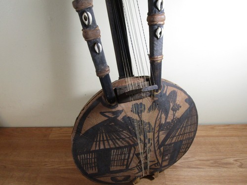 West African Kora Harp 12 String Gourd Lute Bridge Calabash Traditional piece