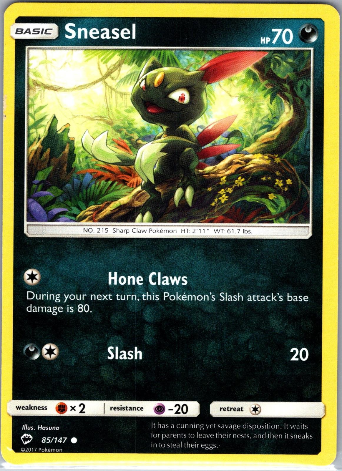 Sneasel 85/147 Common Burning Shadows Pokemon Lightly Played
