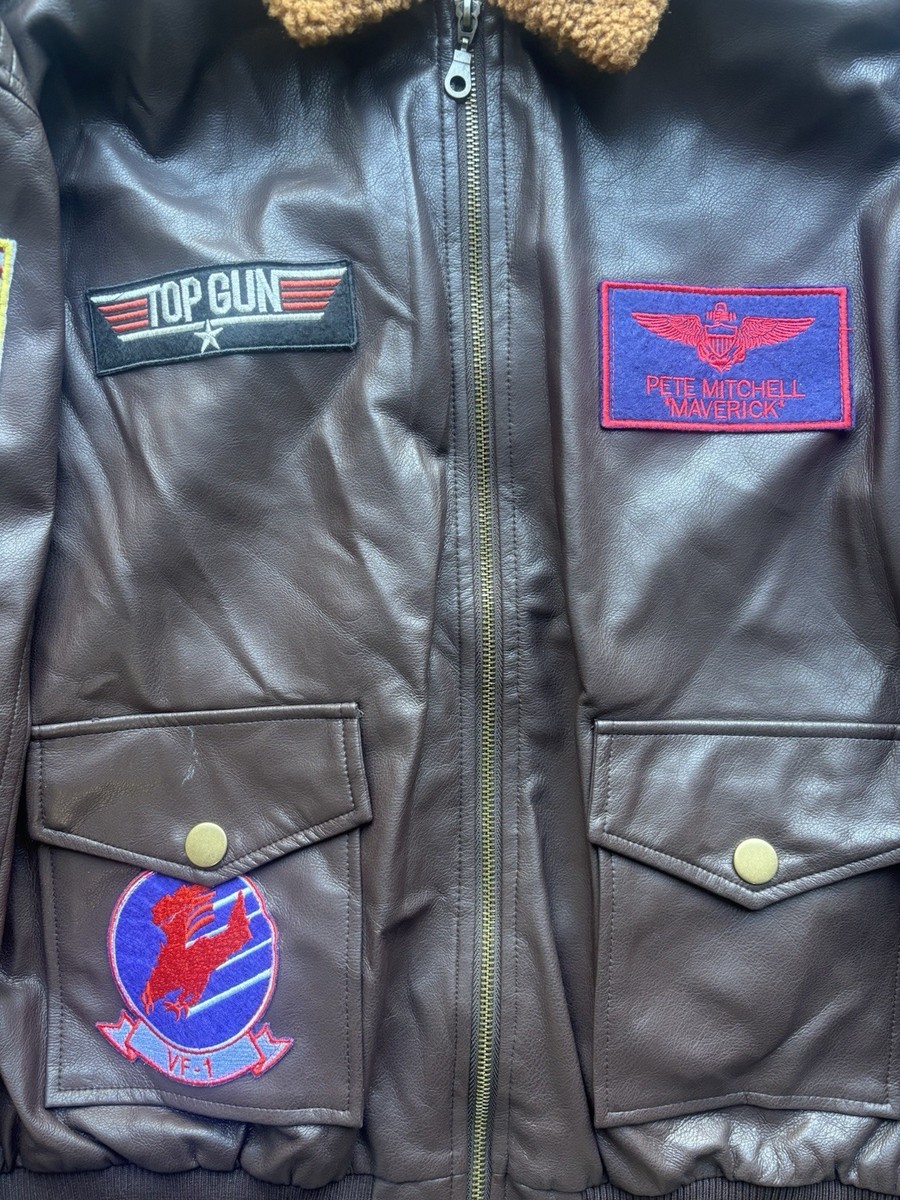 Top Gun Maverick Faux Brown Leather Aviator Jacket Tom Cruise