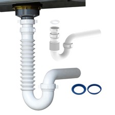 Flexible P Trap for Bathroom Sink, Flex Drain Pipe for Bathroom Sink Drain Ki...