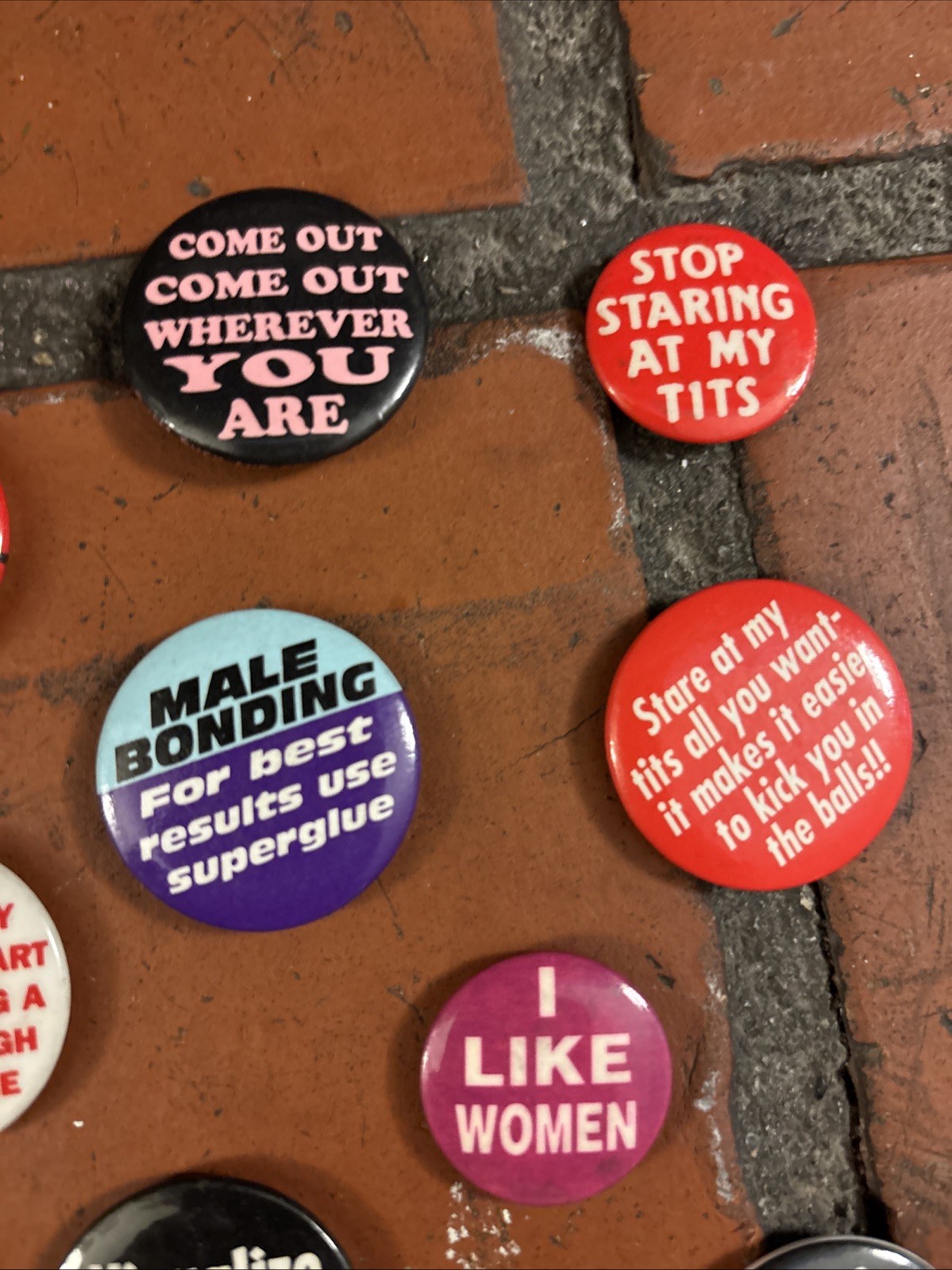 Vintage Gay 1980s 90s Humorous Rights Button Homosexual Humor Lesbian LGBT Lot