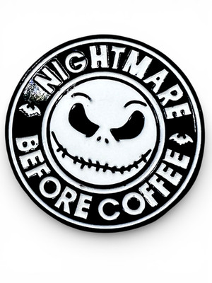 Nightmare Before Coffee Jack Skellington Inspired Enamel Pin Gothic Halloween
