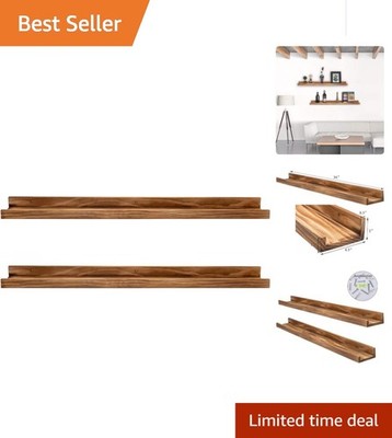 Stylish 36in Rustic Floating Shelves - Ideal for Kids Rooms and Living Space