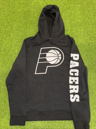 Felpa con cappuccio pullover uomo Fanatics nera Indiana Pacers Put Me In Coach grande nuova senza etichette