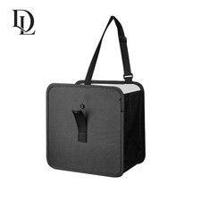 Car Trash Can Waterproof Folding Hanging Garbage Bin Seat Back Organizer Black