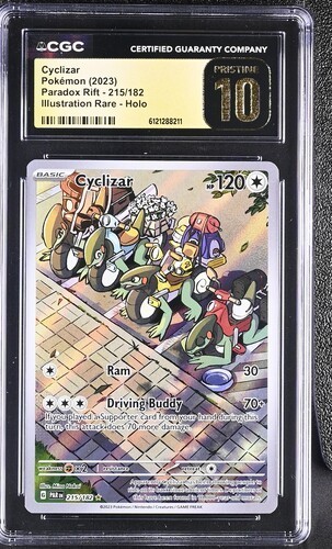 CGC 10 PRISTINE Cyclizar 215/182 Illustration Rare IR Pokemon Paradox Rift Pop 6