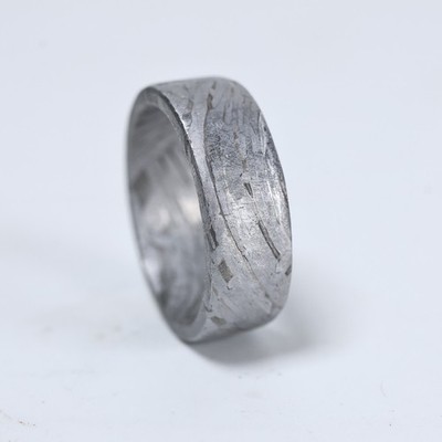 (US SIZE:5) Unique Muonionalusta meteorite ring Meteor Wedding Ring A149