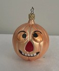 Vintage Blown Glass Orange Pumpkin Halloween / Christmas Ornament — photo 1