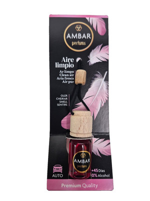 Car Deodorant Ambar Perfums 6.5Ml   Natural Fragrance Aire Limpio